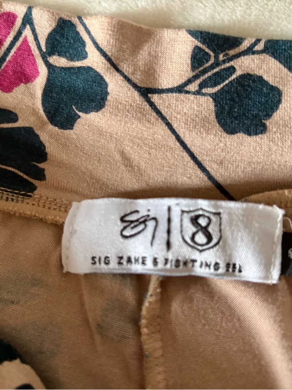Fighting Eel Orange & Navy Floral Print Waistband - Picture 5 of 5